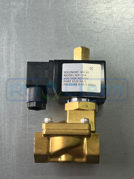 Клапан электромагнитный 0200D (16бар, 1/2"г-г, норм.откр, латунь, 220В) TOR