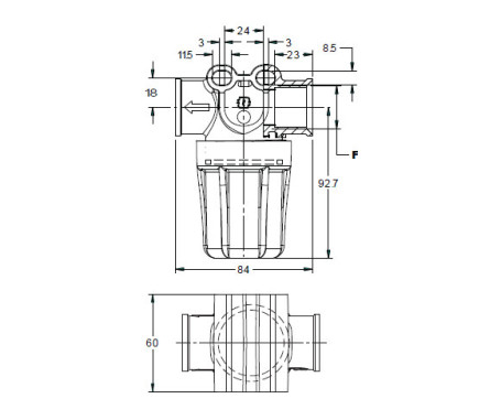 Фильтр для воды (150мкм, 3/4"г-г, 10бар, креп.отв.) Tecomec