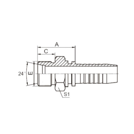 Фитинг высокого давления DKO-L (DN12, М22х1.5ш, оцинк) Robin
