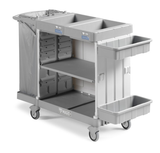 Тележка TTS Magic Hotel 885B (открытая, 2 корзины, полки, держ. мешка 120л)