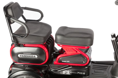 Трицикл электрический Wanshida HOT HATCH 60V 650Вт (черно-красный)