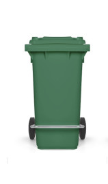 Контейнер TTS для отходов (240л, педаль, колеса, крышка, зеленый)