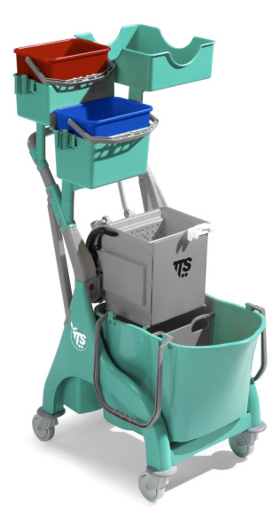 Тележка TTS Nick Plus 103 (28л, 2х4л, отжим O-Key, корзина, зеленый)