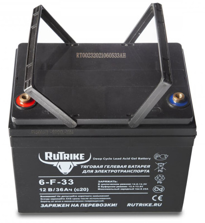 Тяговый аккумулятор RuTrike 6-F-33 (12V, 36A/h, GEL)