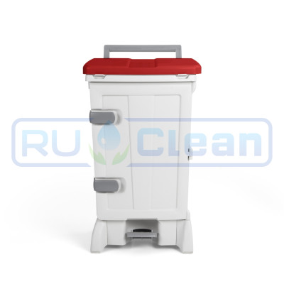 Контейнер TTS OpenUp90 (90л, педаль, дверь, белый/красный)