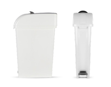 Ведро TTS ELLE (23л, педаль, ободок для мешка, белый)