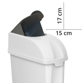 Ведро TTS ELLE XXL (23л, педаль, ободок для мешка, белый)