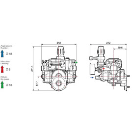 Мембранный насос Comet MC 25 (25 бар, 18.5 л/мин, эл. мотор)
