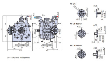 Мембранный насос AR 185 BP C/С (NBR, 20бар, 182.1л/мин, ВОМ 1"⅜)