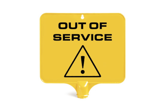 Табличка TTS Не работает (36см, квадратная, франц. яз)